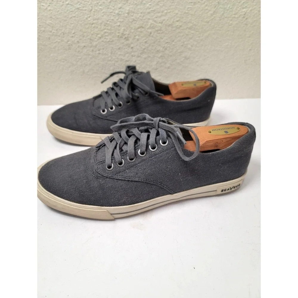 SeaVees Hermosa Plimsoll Men's Canvas Sneakers Size 9 Gray Casual Fashionable